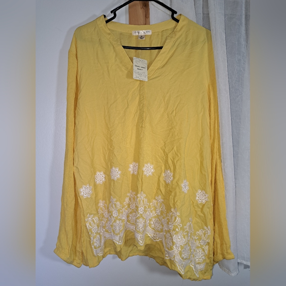 Yellow Embroidered Tunic